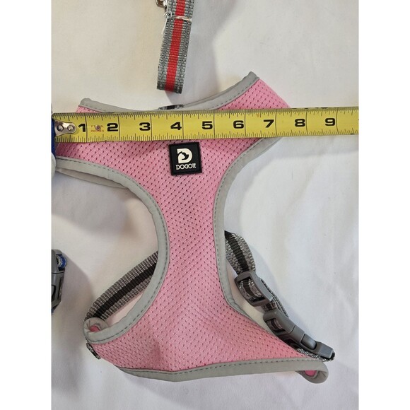 Soft Mesh Adjustable Dog Harness & Leash Set – Medium, Breathable, Pink & Blue - Picture 8 of 10